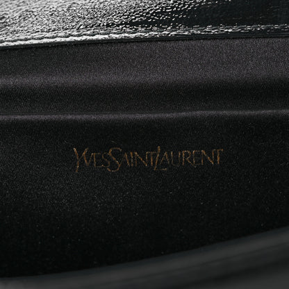 Saint Laurent Textured Patent Monogram Large Belle De Jour Clutch Black 6 of 8