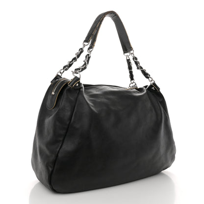 Chanel Lambskin Large Edgy Hobo Black 3 of 14