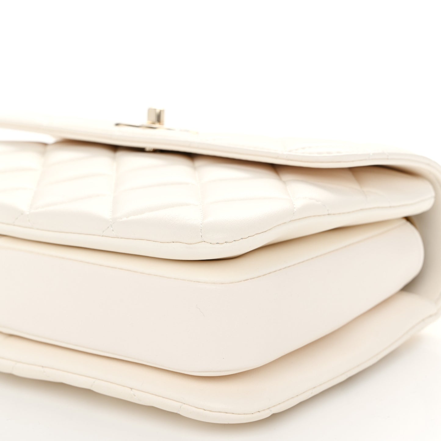 Lambskin Quilted Small Trendy CC Dual Handle Flap Bag White