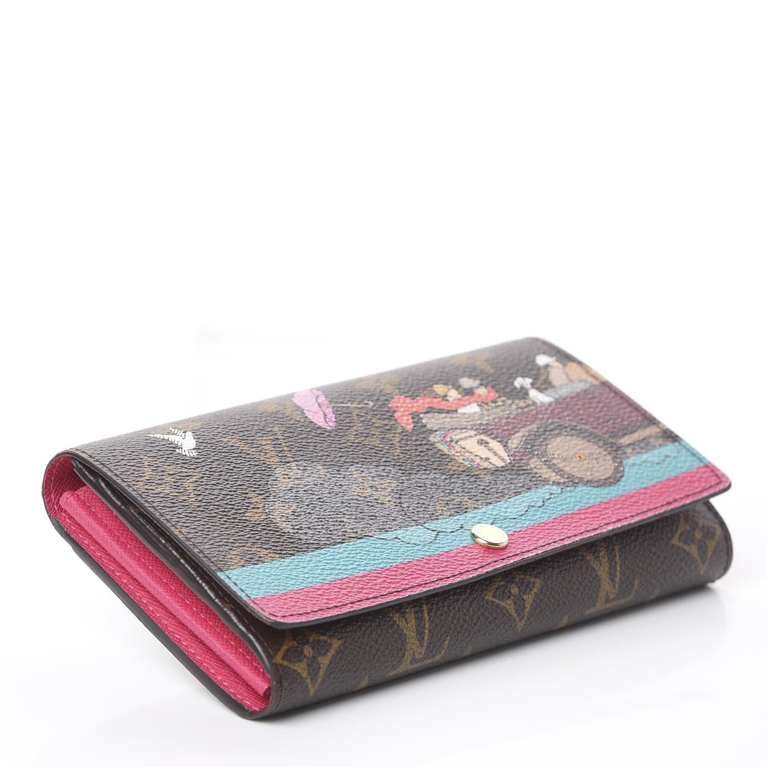 Louis Vuitton Monogram 2015 Christmas Animation Sarah Wallet Hibiscus 3 of 5