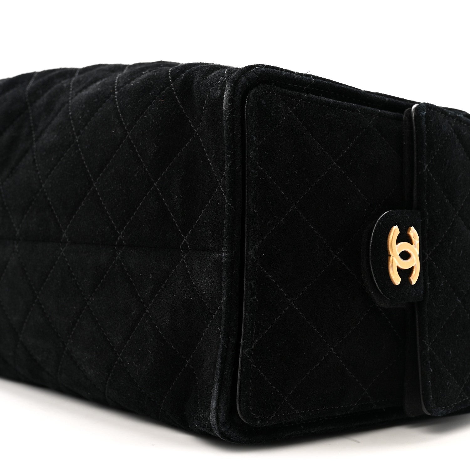 Chanel Suede Quilted Medium Chanel 25 Handbag Black 10 of 12