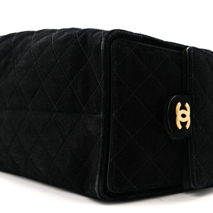 Chanel Suede Quilted Medium Chanel 25 Handbag Black 10 of 12