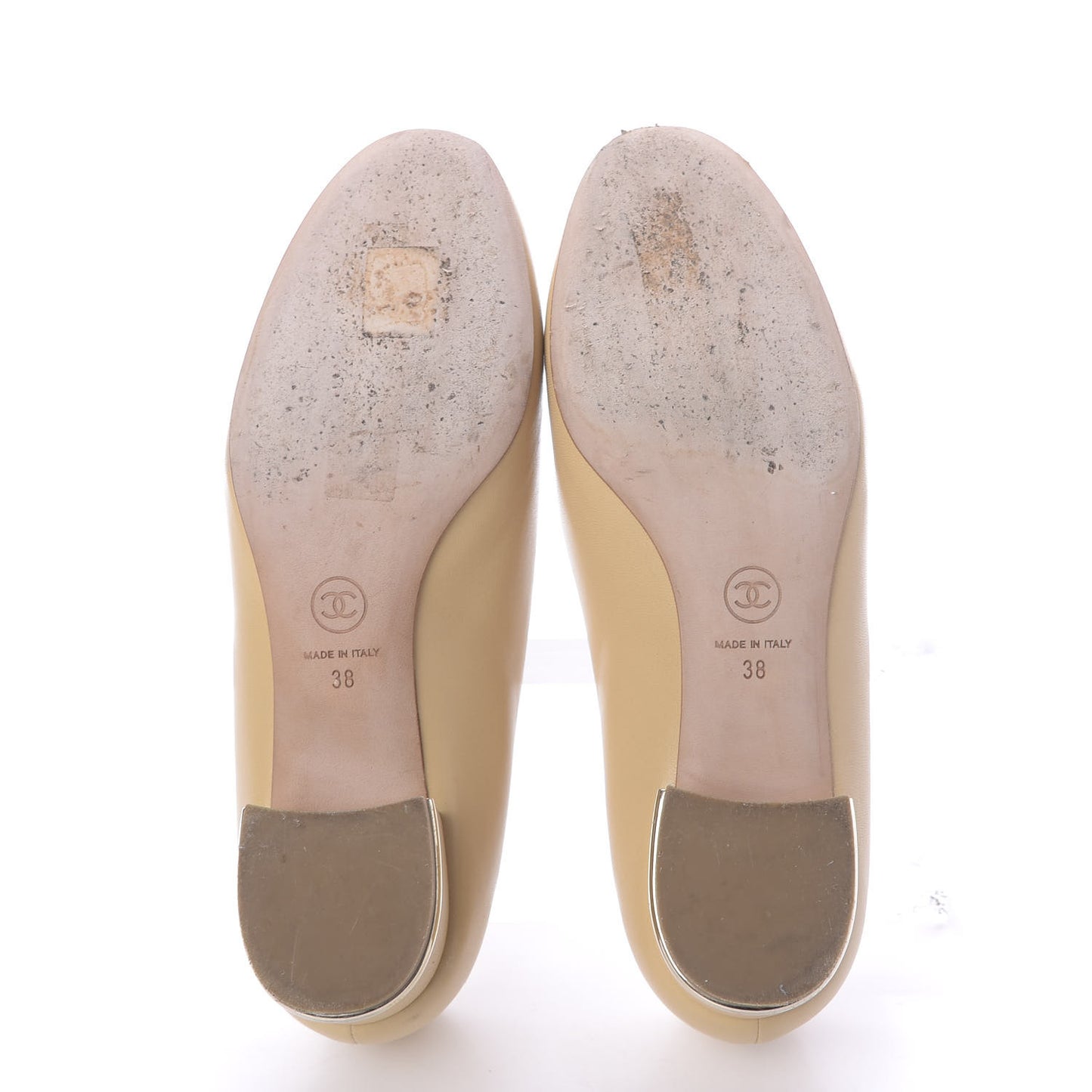 Lambskin Camellia Pumps 38 Beige