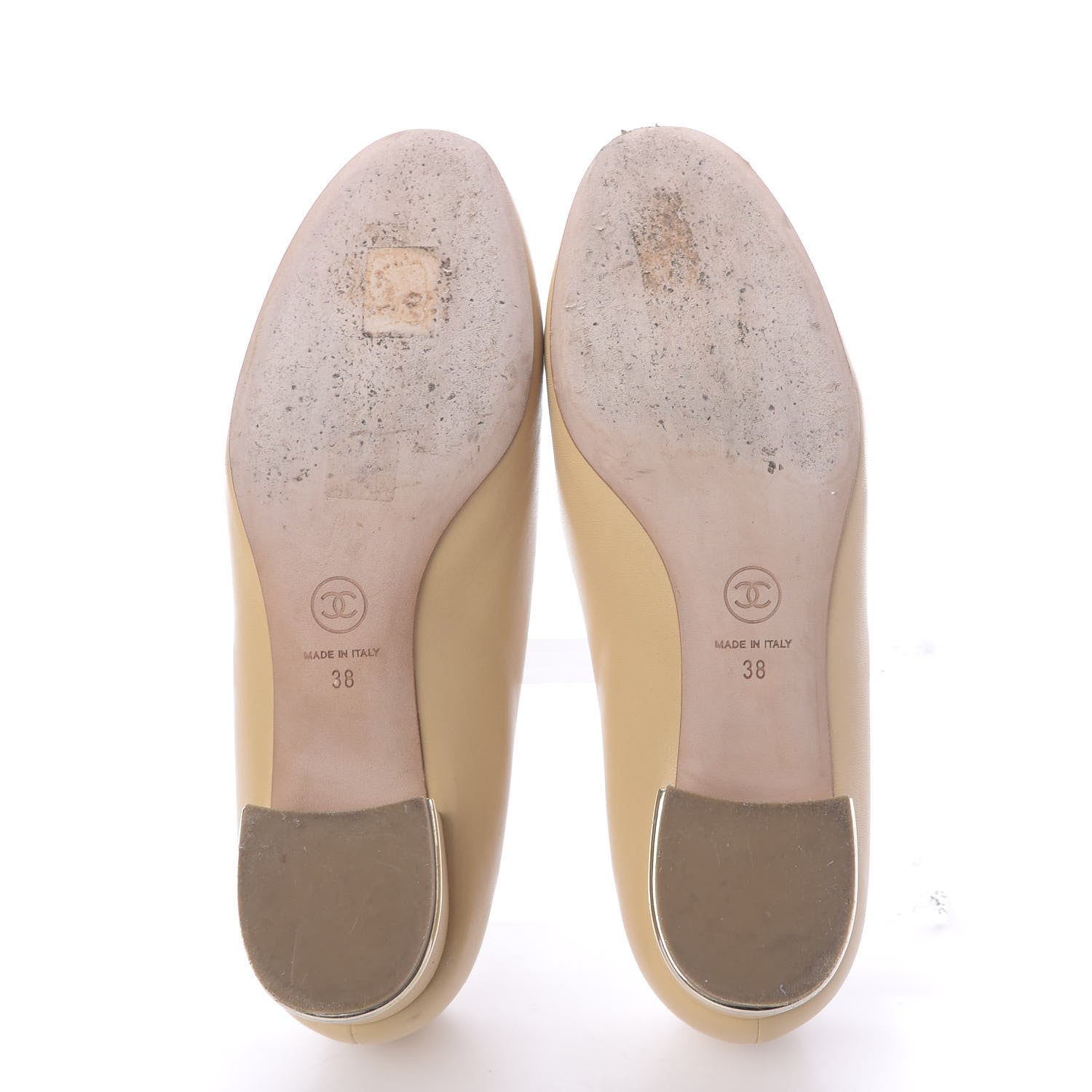 Chanel Lambskin Camellia Pumps 38 Beige 6 of 14