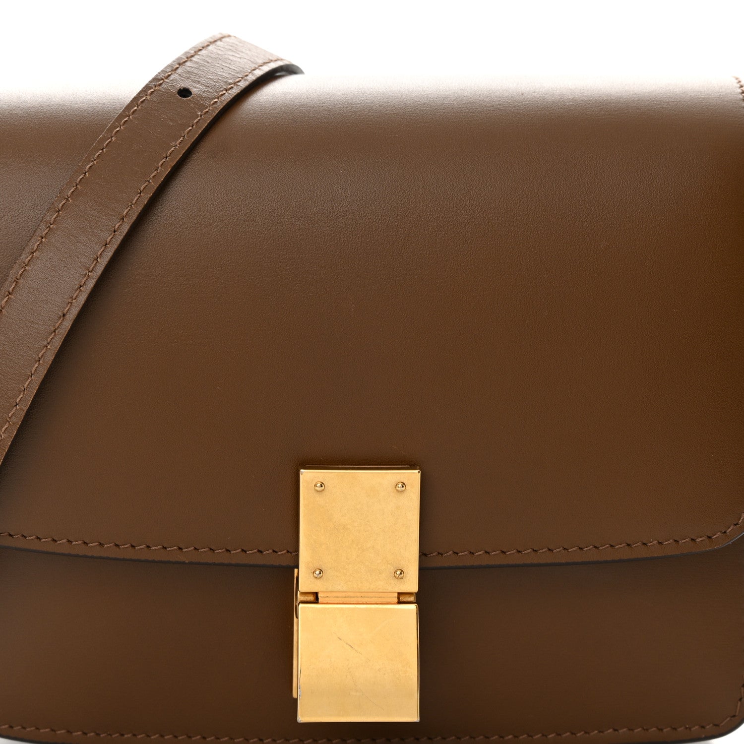 Celine Smooth Calfskin Small Classic Box Flap Bag Camel 8 of 13