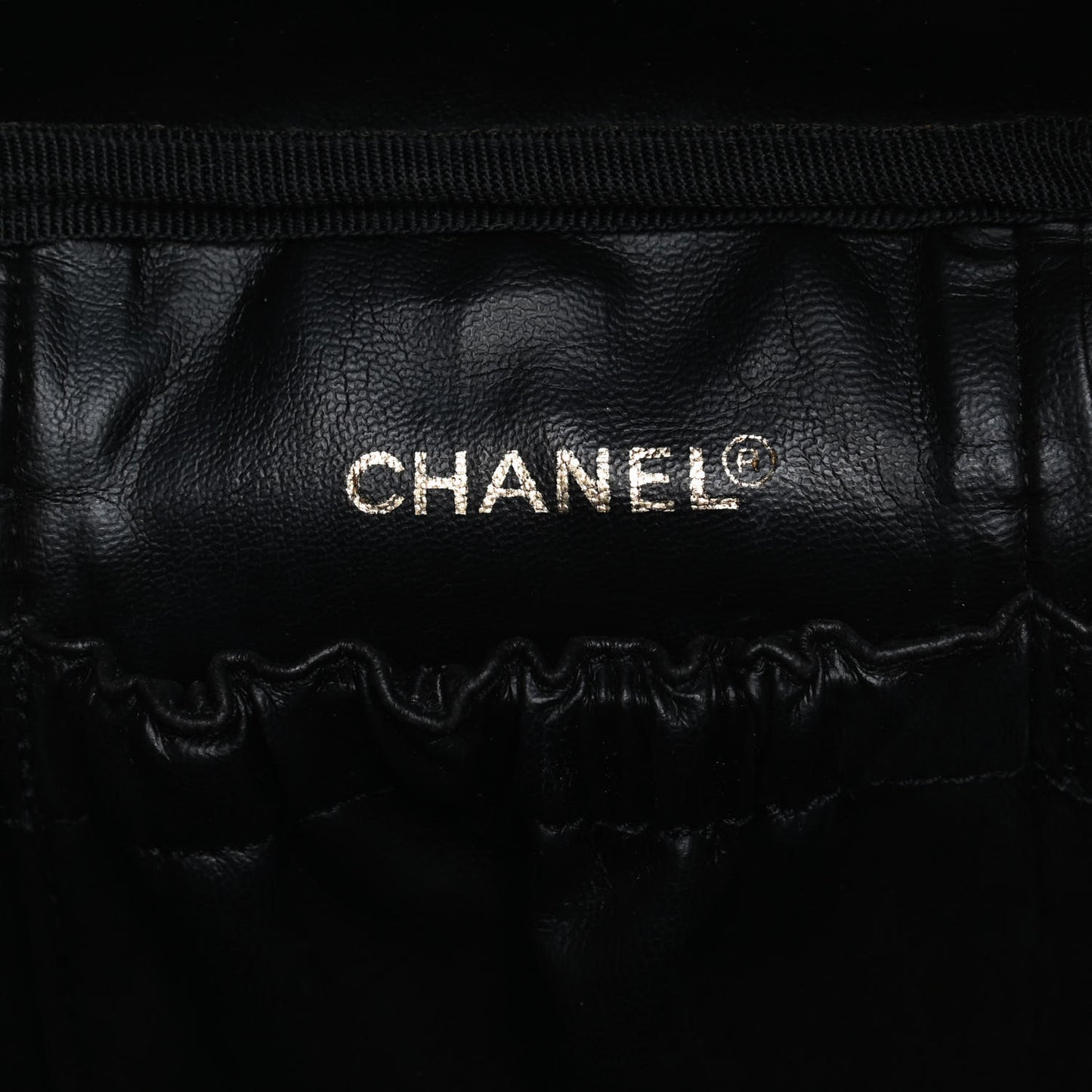 Calfskin Cosmetic Vanity Bag Black