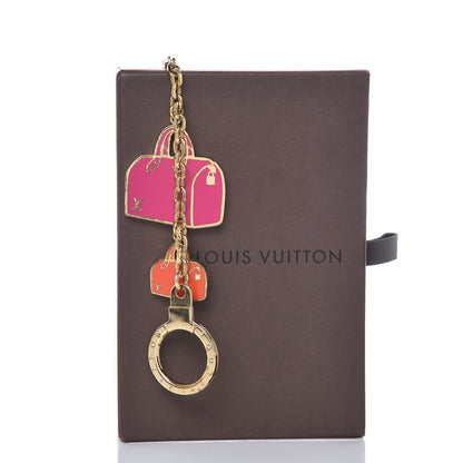 Louis Vuitton Enamel Iconic Speedy Bag Charm Chain Gold 3 of 3