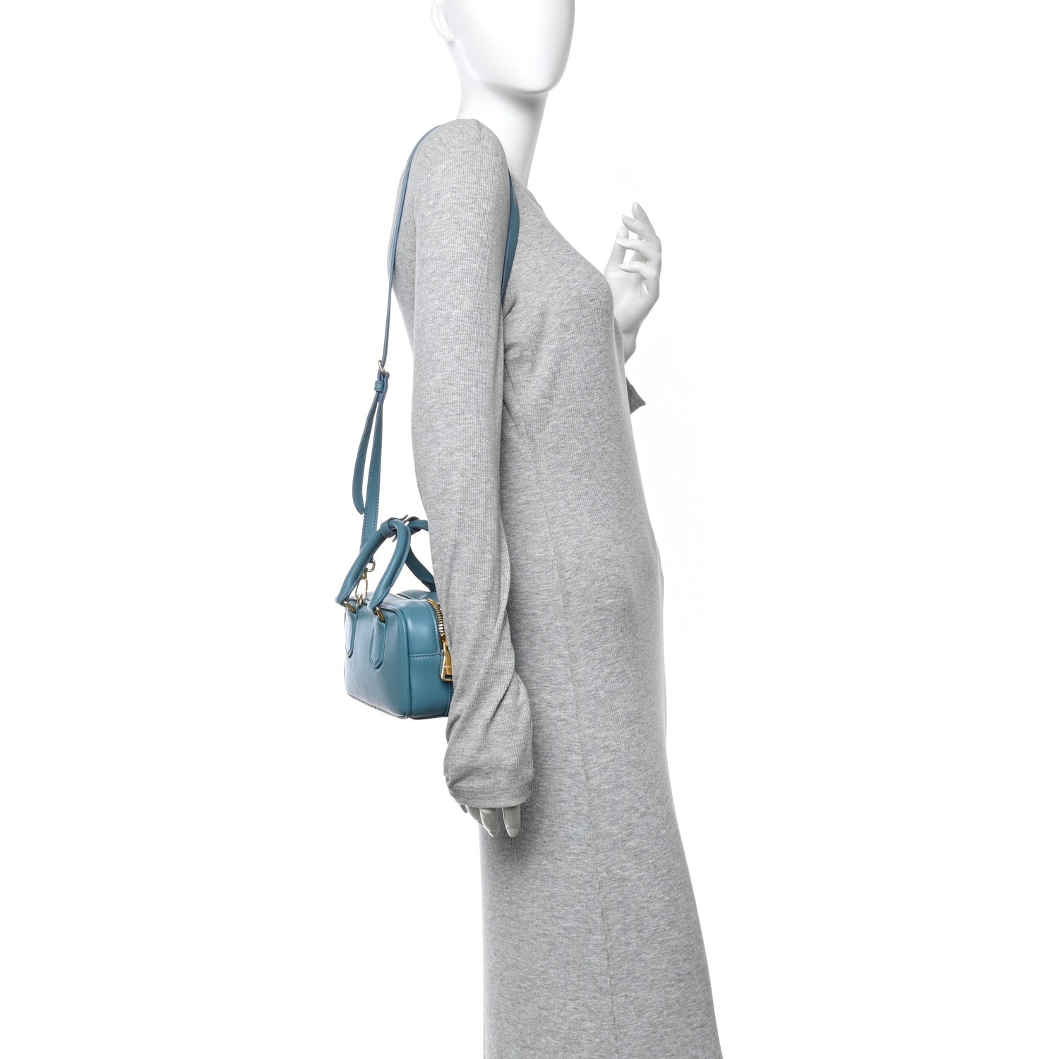 Miu Miu Calfskin Regular Arcadie Top Handle Bag Aqua 1853288