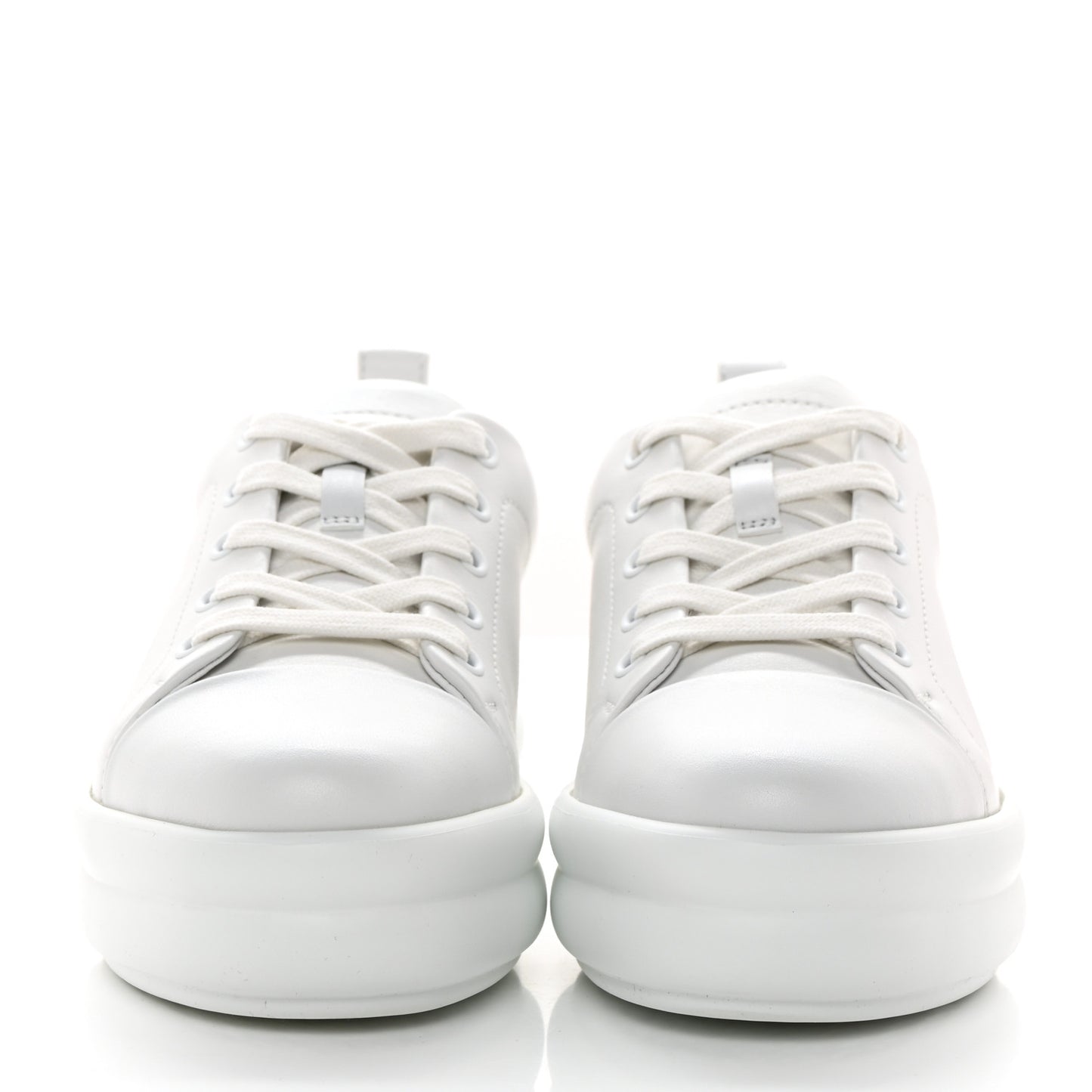 Calfskin Womens Happy Sneakers 35 White