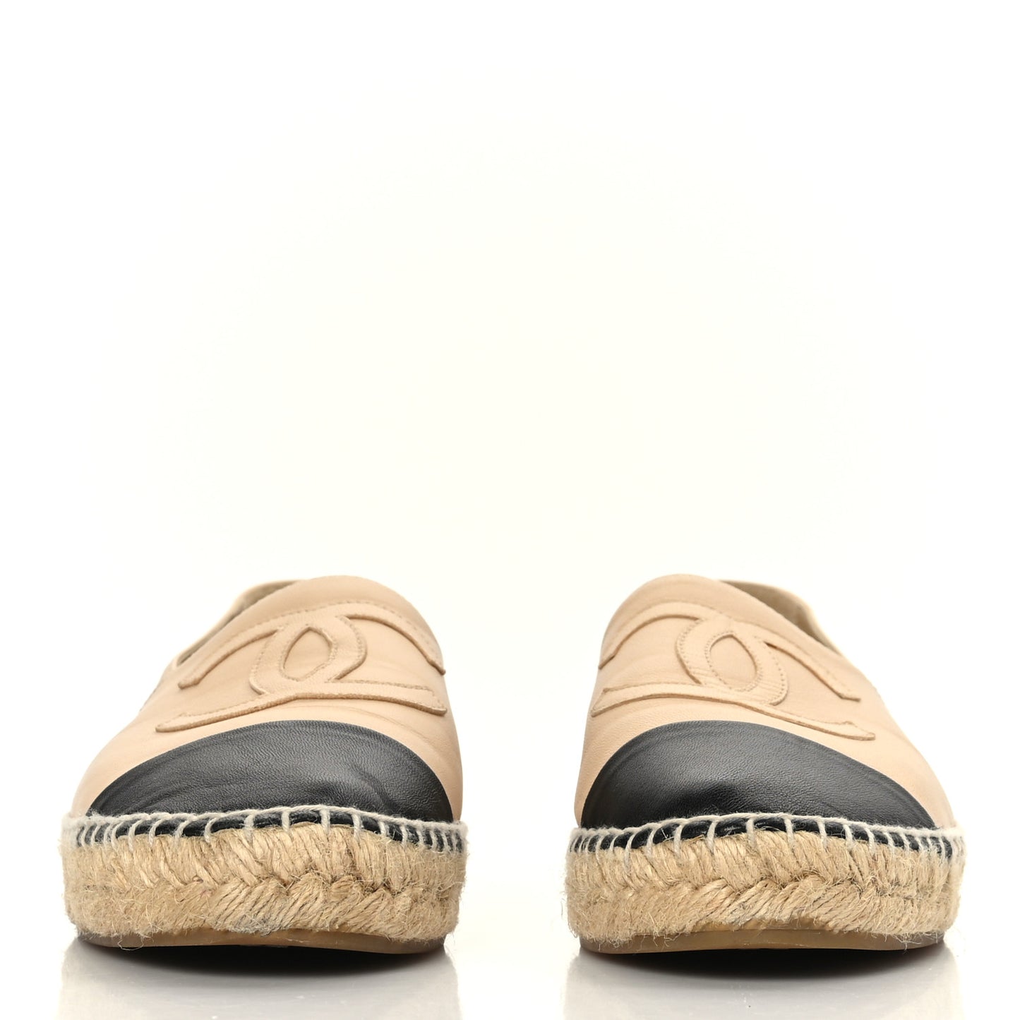 Lambskin CC Espadrilles 39 Beige Black