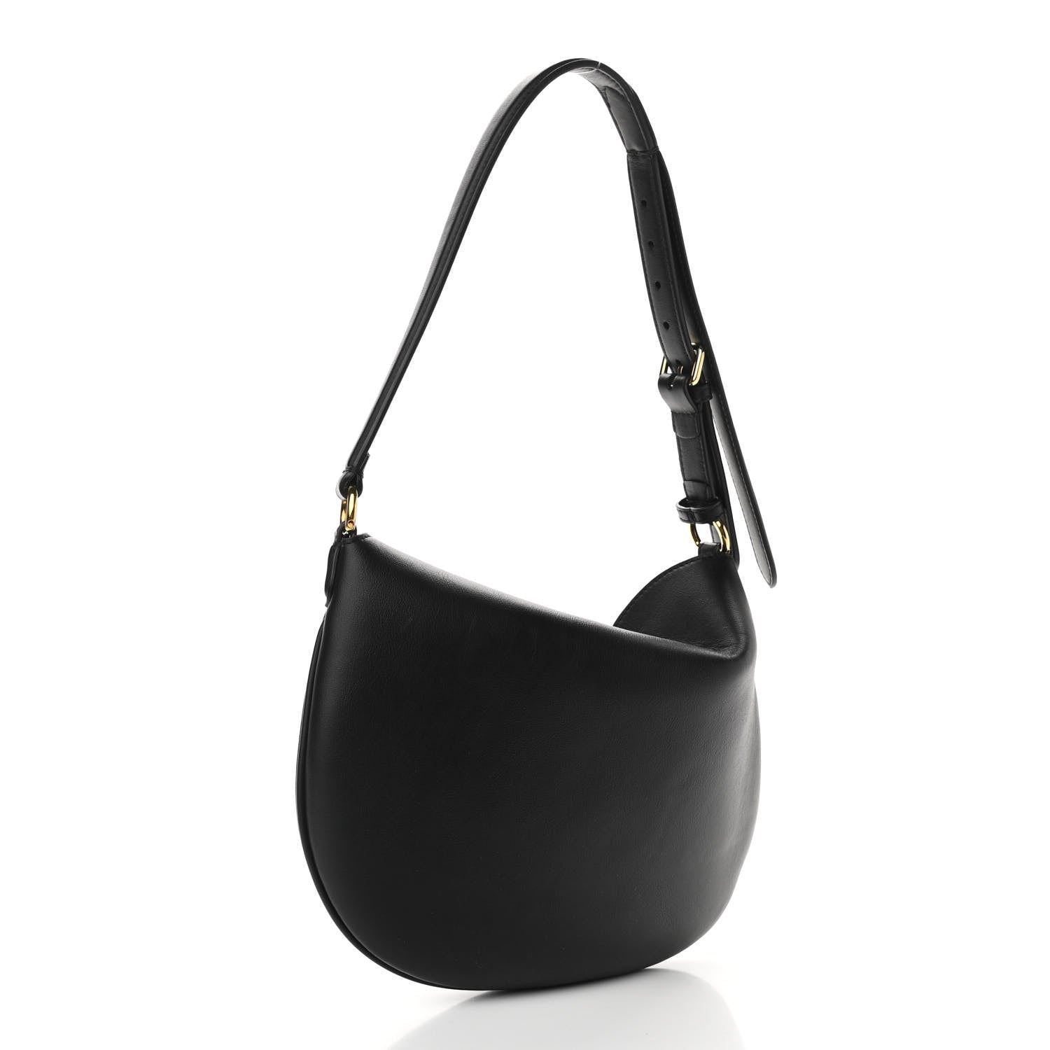 Fendi Vitello Grace Suede Small Croissant Hobo Black 3 of 9