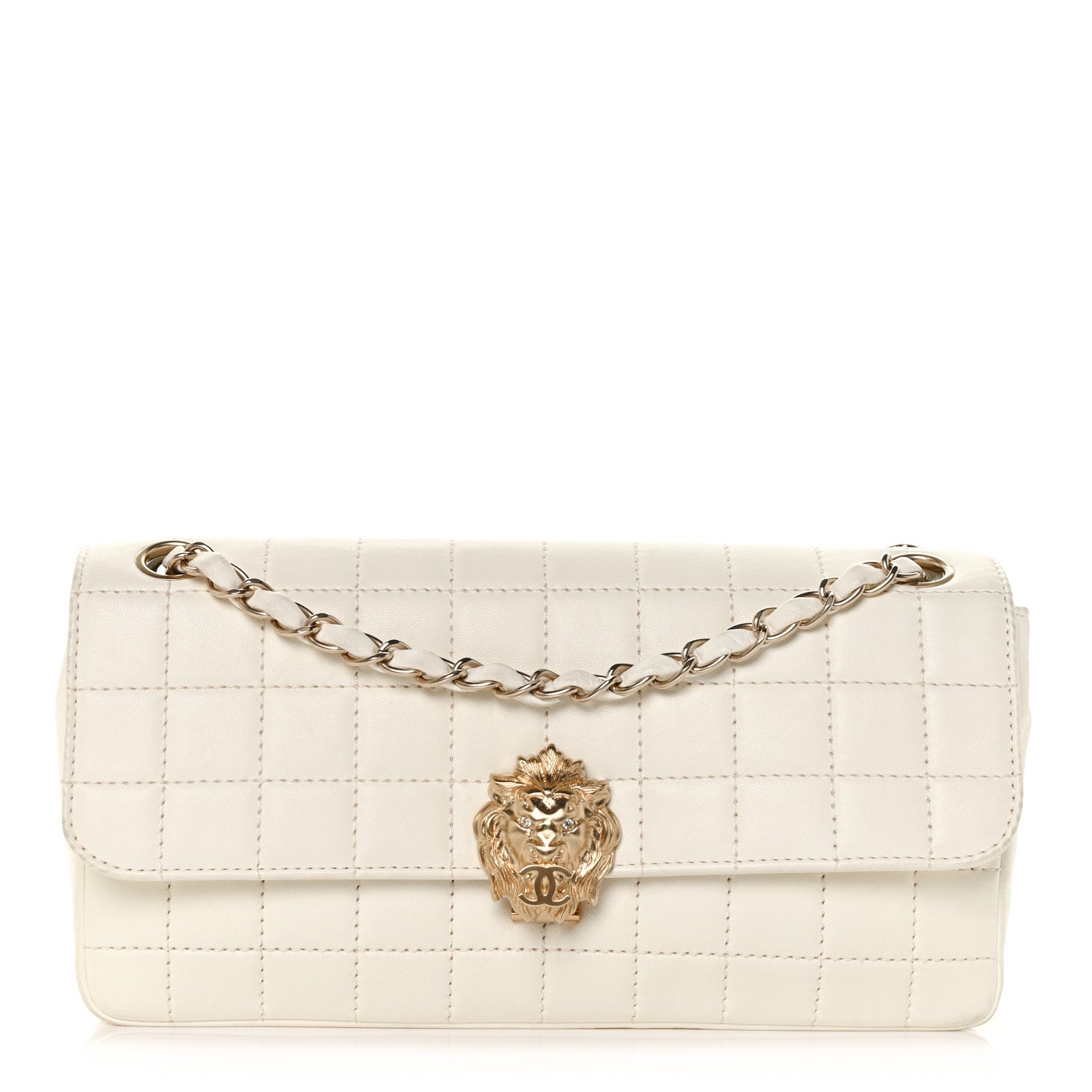 Chanel Lambskin Chocolate Bar Leo Lion Flap White 1 of 11