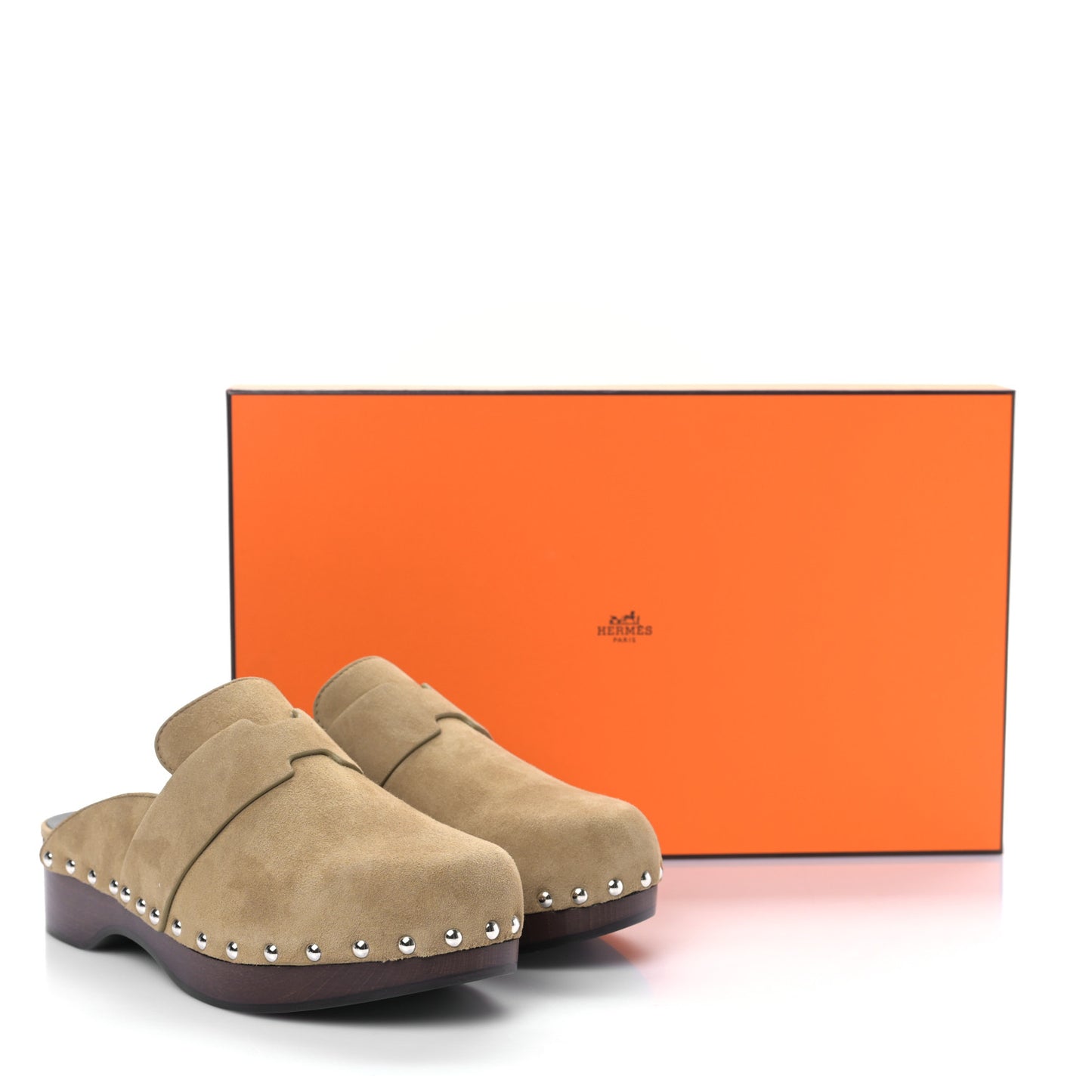 Suede Goatskin Calya Mules 36 Beige Gobi