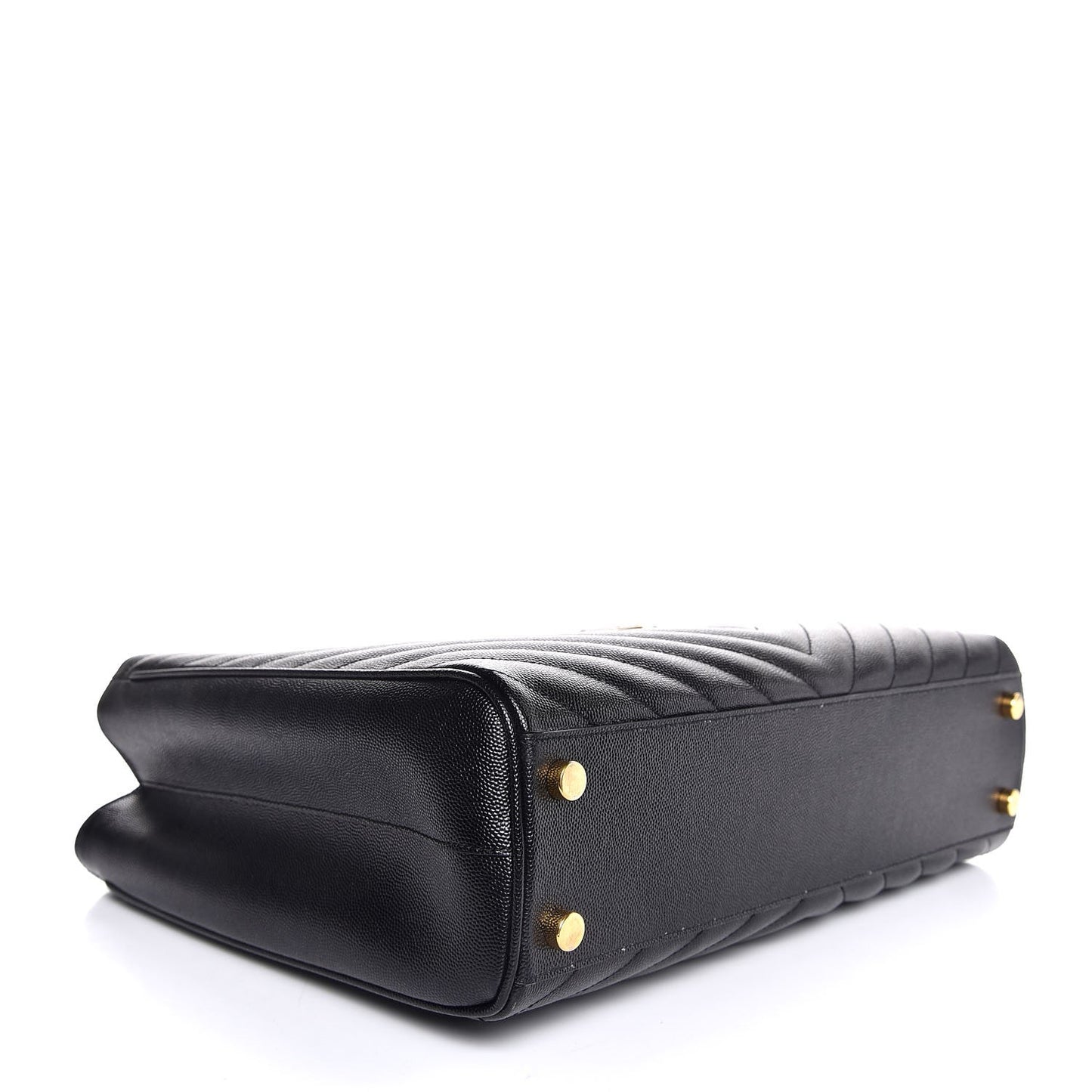 Grain De Poudre Matelasse Chevron Monogram Shopping Bag Black