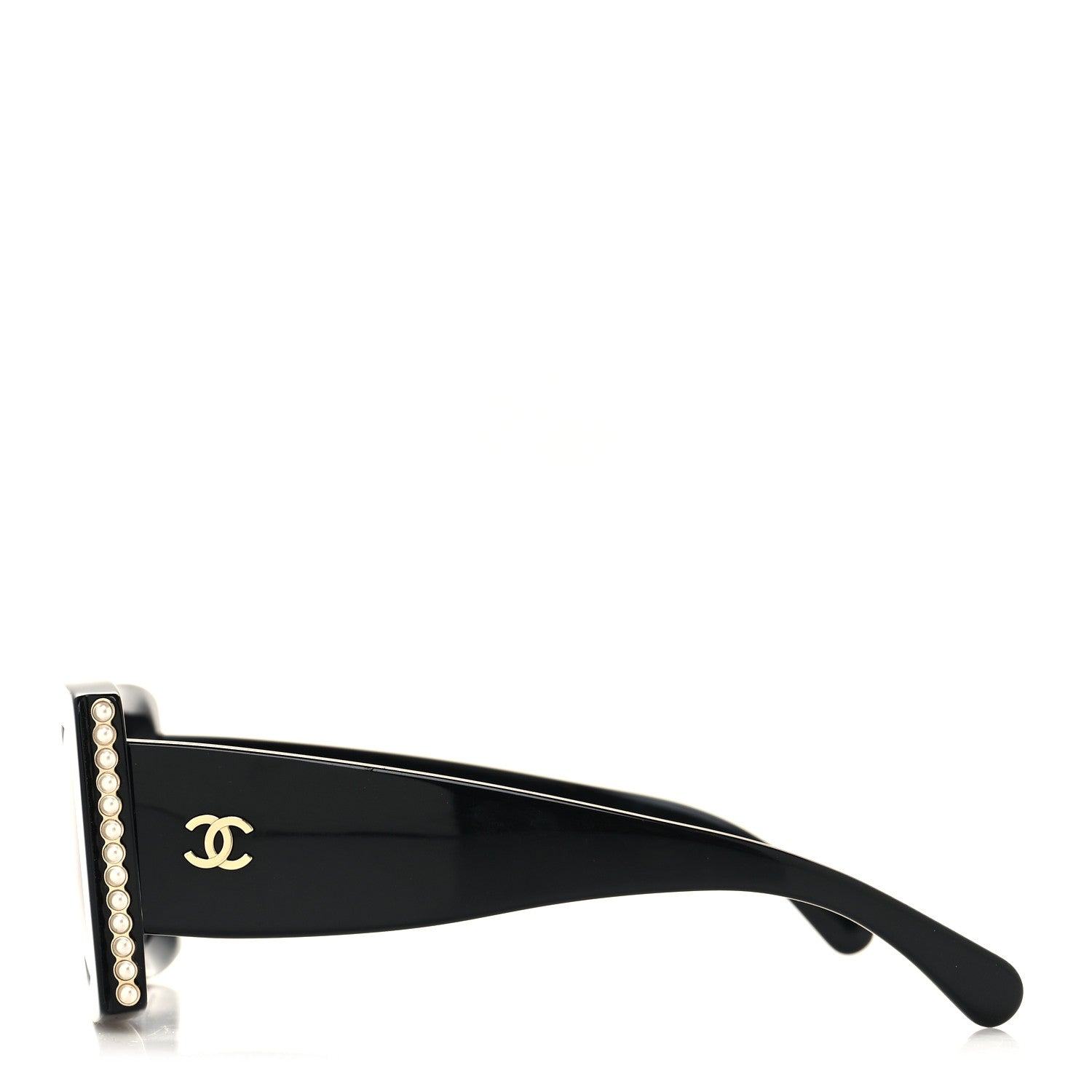 Chanel Acetate Pearl Rectangle Sunglasses 5480-H-A Black 3 of 9