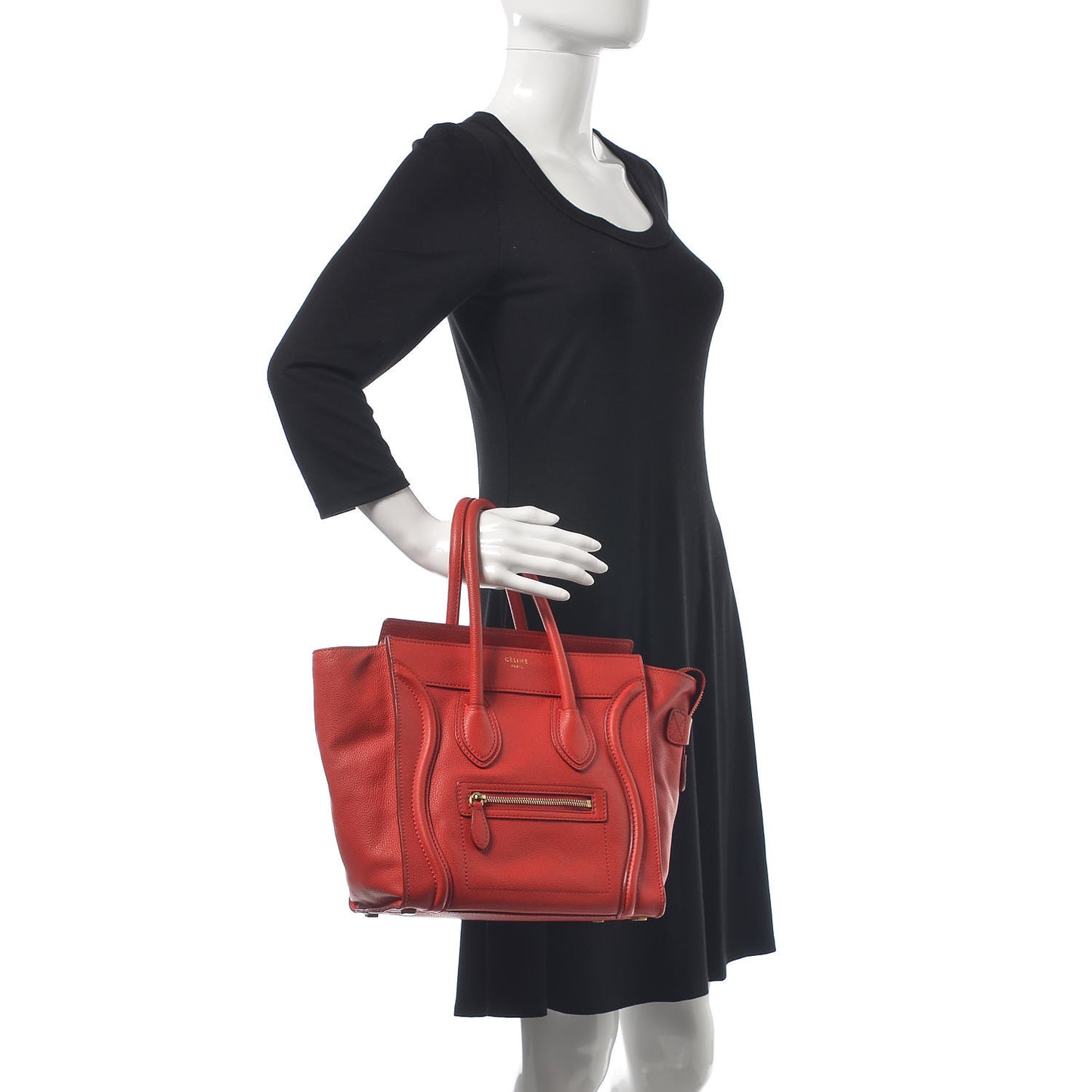 Drummed Calfskin Micro Luggage Coquelicot