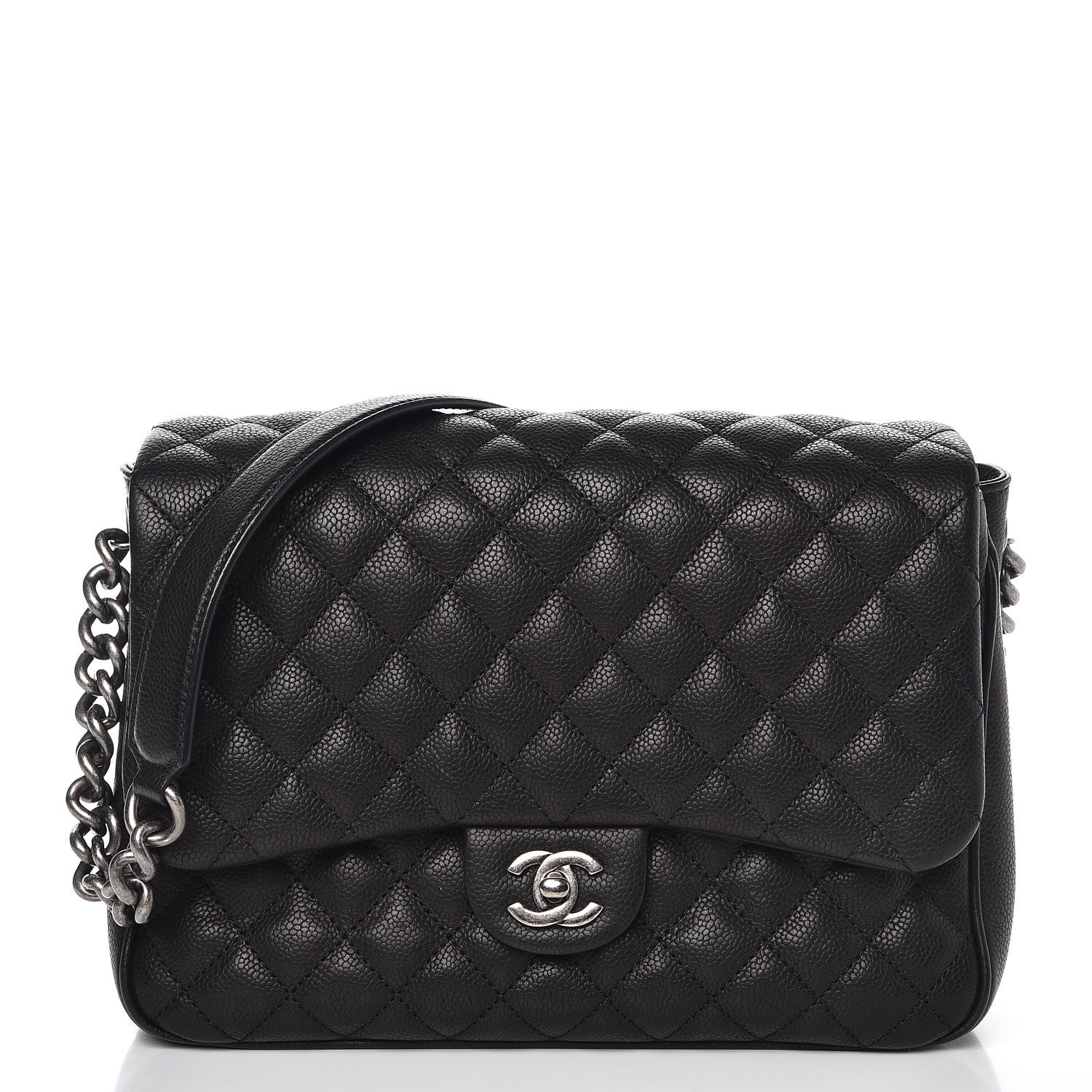 Chanel Caviar Quilted Medium Rock In Rome Single Flap Black 1 of 8