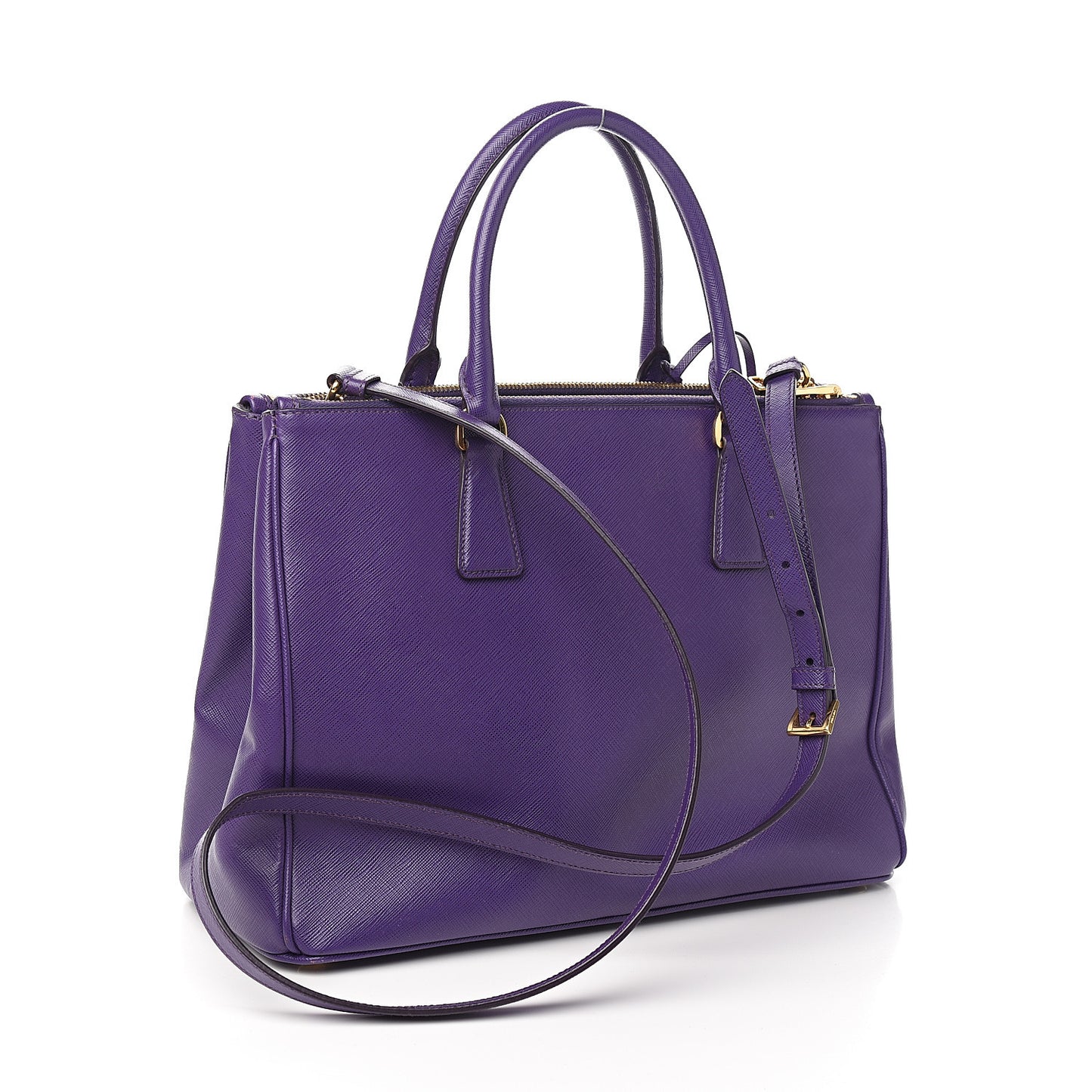 Saffiano Medium Galleria Double Zip Tote Viola