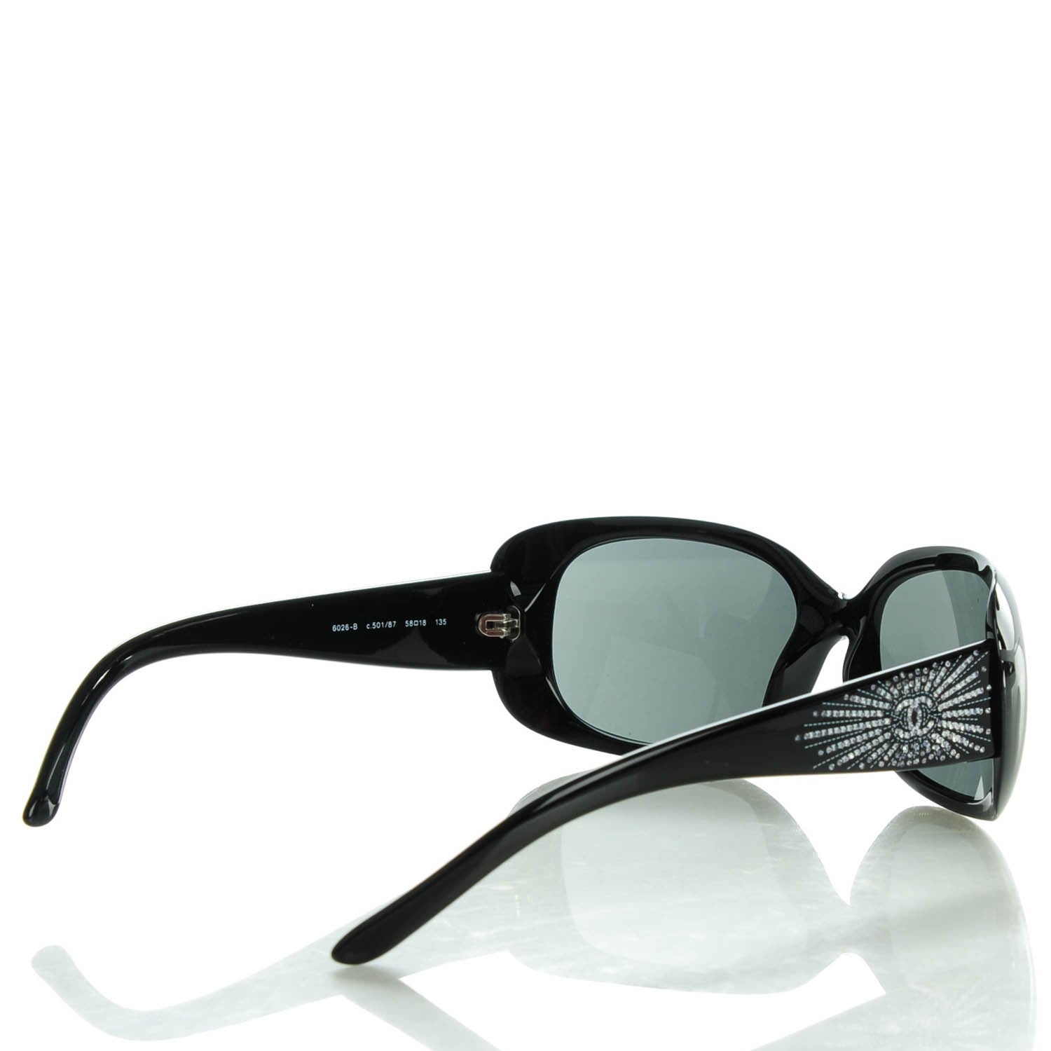 Chanel Crystal CC Logo Sunglasses 6026-B Black 3 of 7
