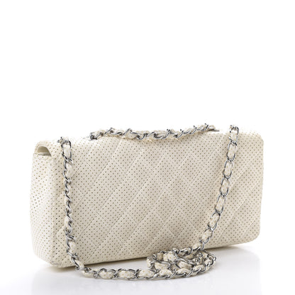 Chanel Lambskin Perforated East West Flap White 2 of 16