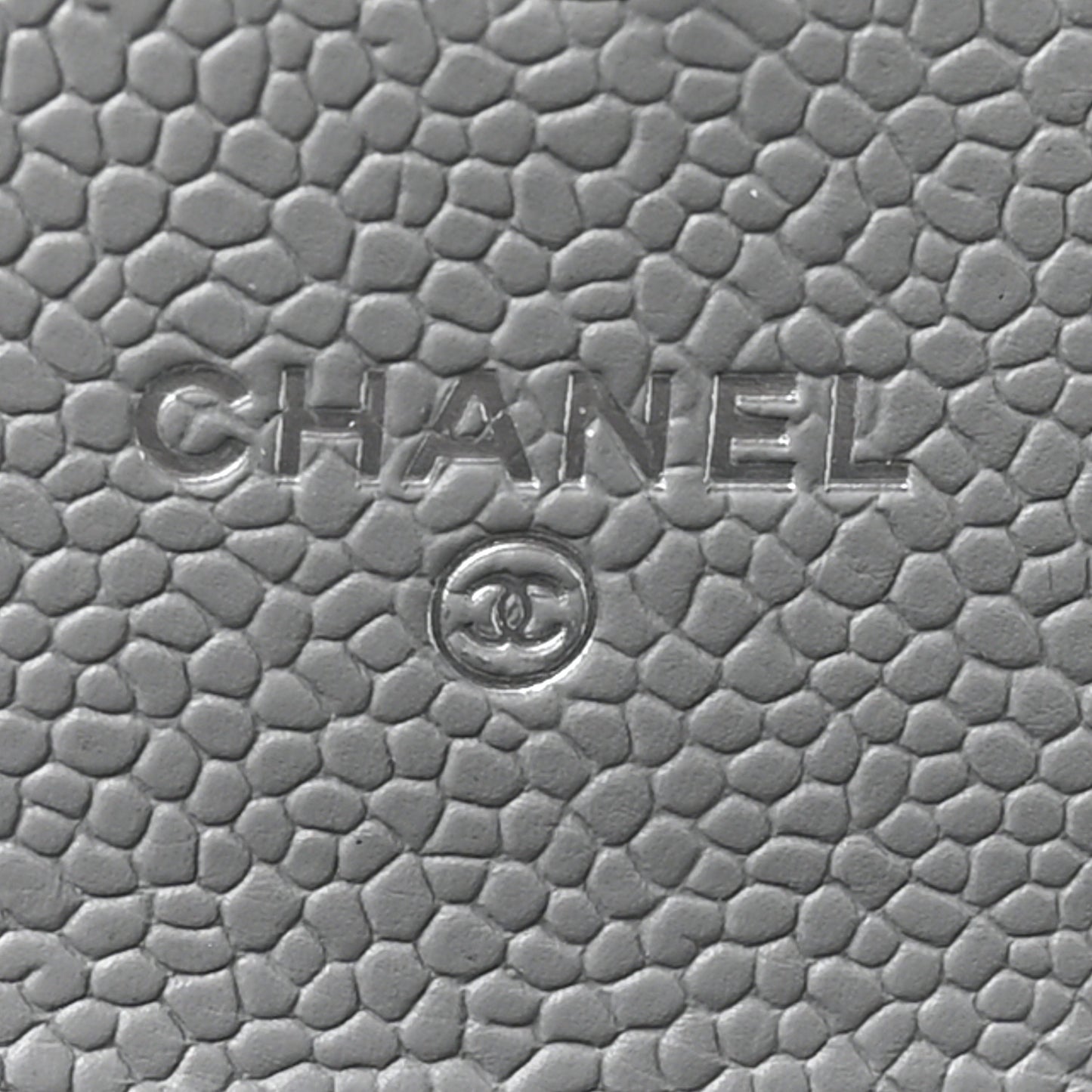 Caviar Chevron Quilted Boy Card Holder Wallet Grey