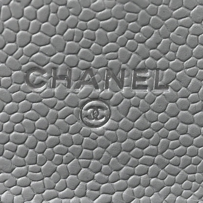 Chanel Caviar Chevron Quilted Boy Card Holder Wallet Grey 7 of 9