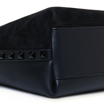 Valentino Garavani Suede Calfskin Rockstud Tote Black 8 of 12