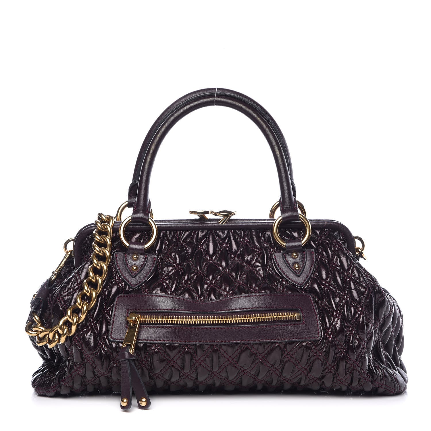 Marc Jacobs Calfskin Quilted Stam Plum 1 of 14