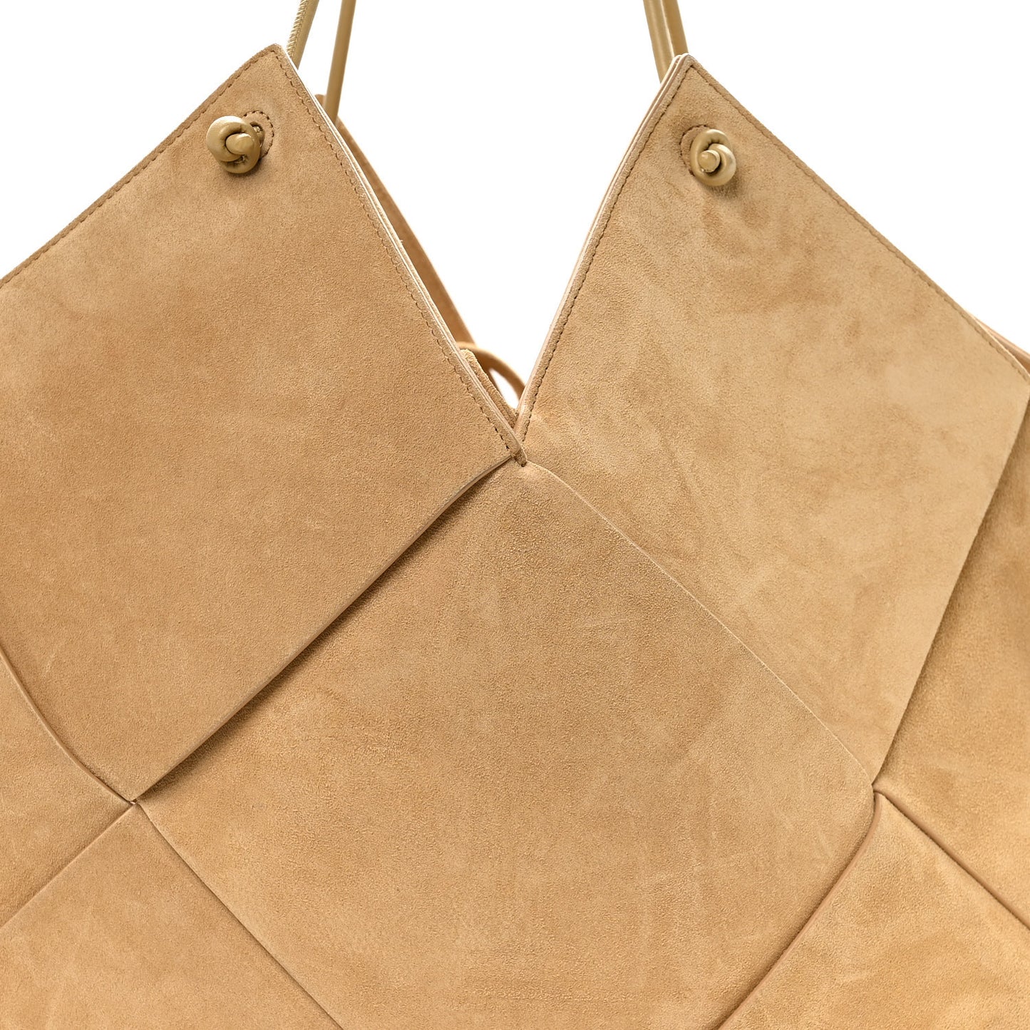 Suede Maxi Intrecciato Tote Cane Sugar Tapioca