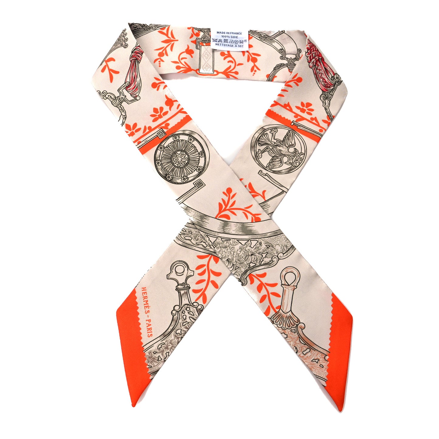 Silk Etriers Remix Twilly Verveine Orange Kaki