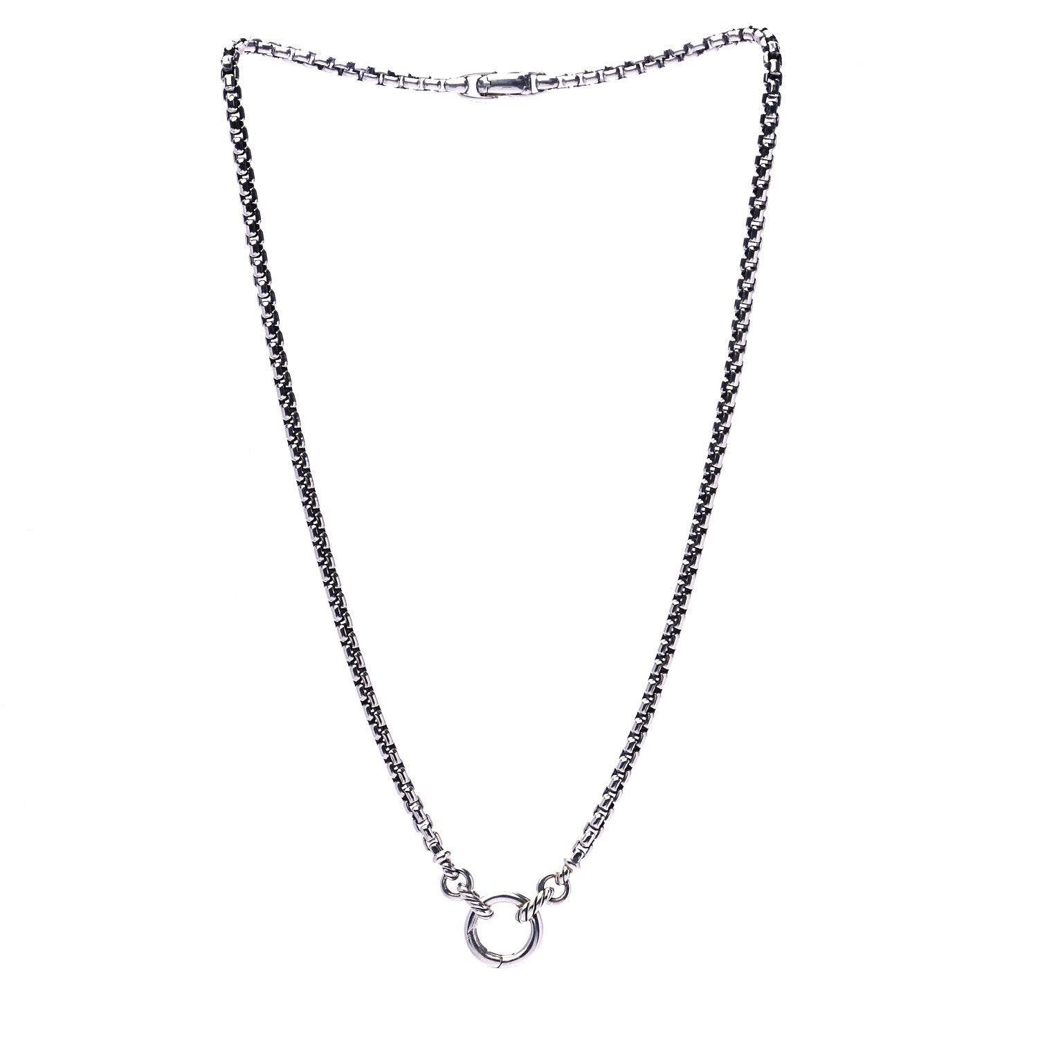 David Yurman Sterling Silver Amulet Vehicle Box Chain Necklace 3 of 7