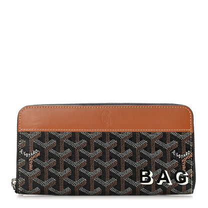 Goyard Goyardine Matignon Zip Around GM Wallet Black Gold 1 of 8