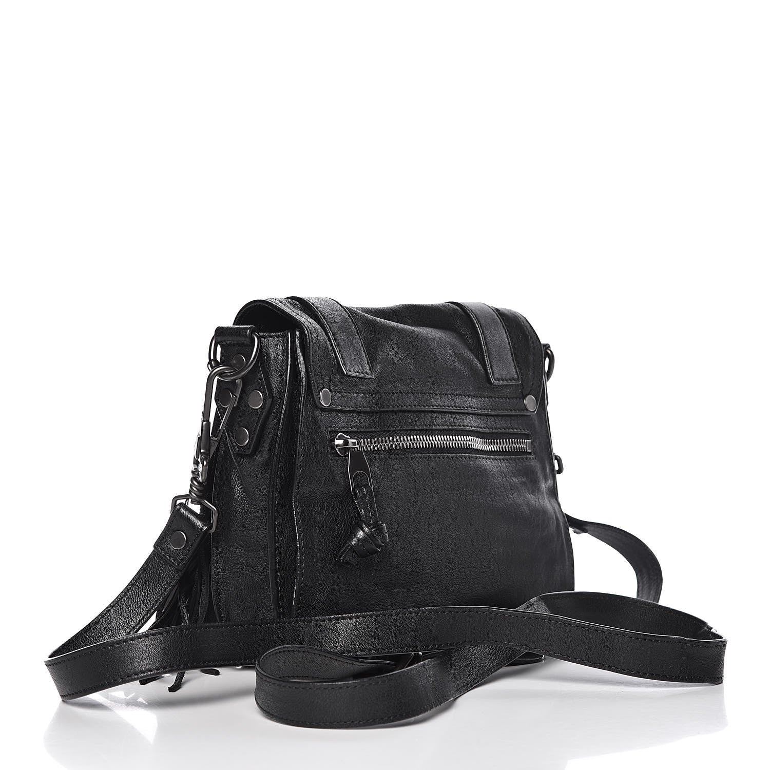 Proenza Schouler Lambskin Fringe PS1 Crossbody Pouch Black 3 of 11