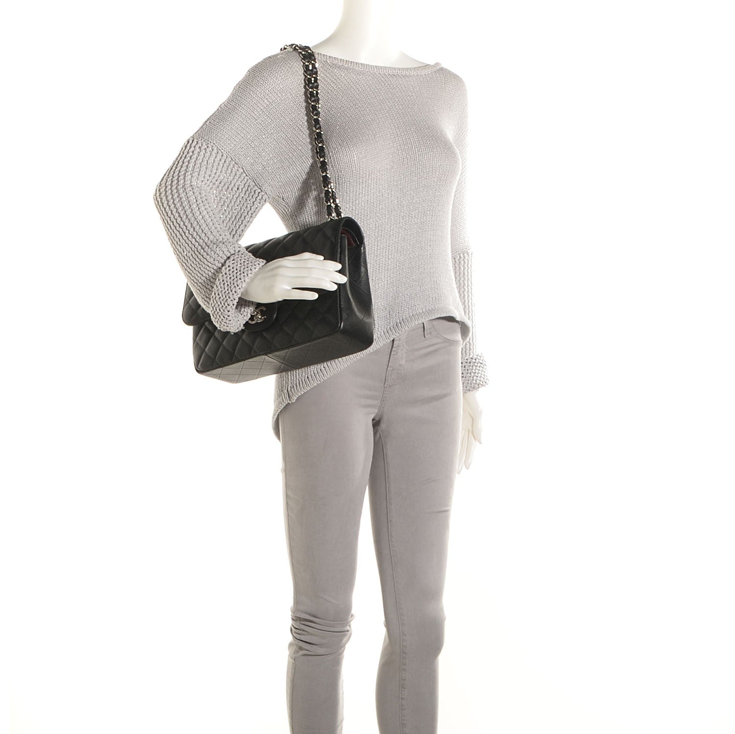 Chanel Caviar Quilted Jumbo Double Flap Black 2 of 8