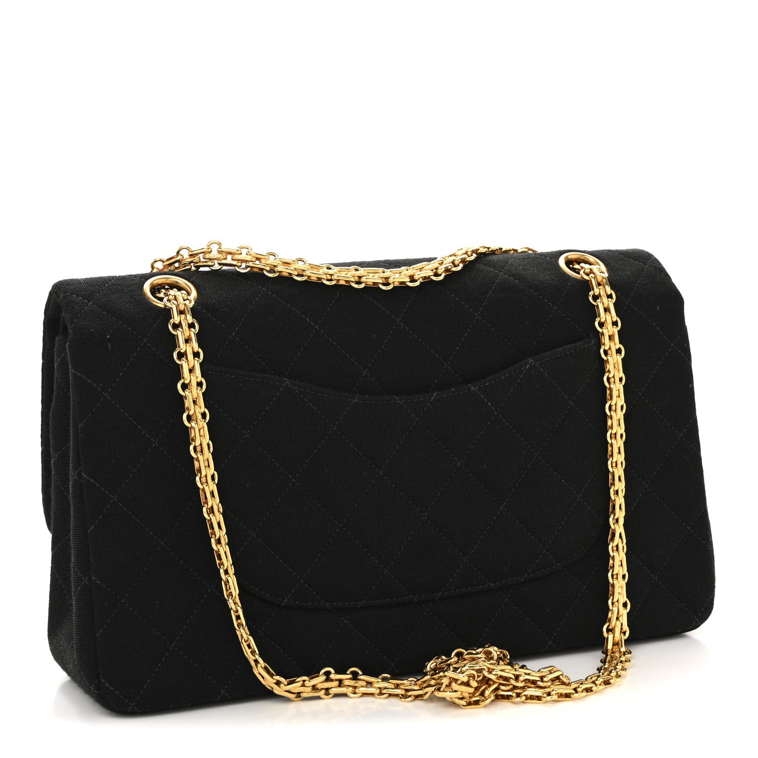 Chanel Jersey Quilted Medium Double Flap Black 3 of 13