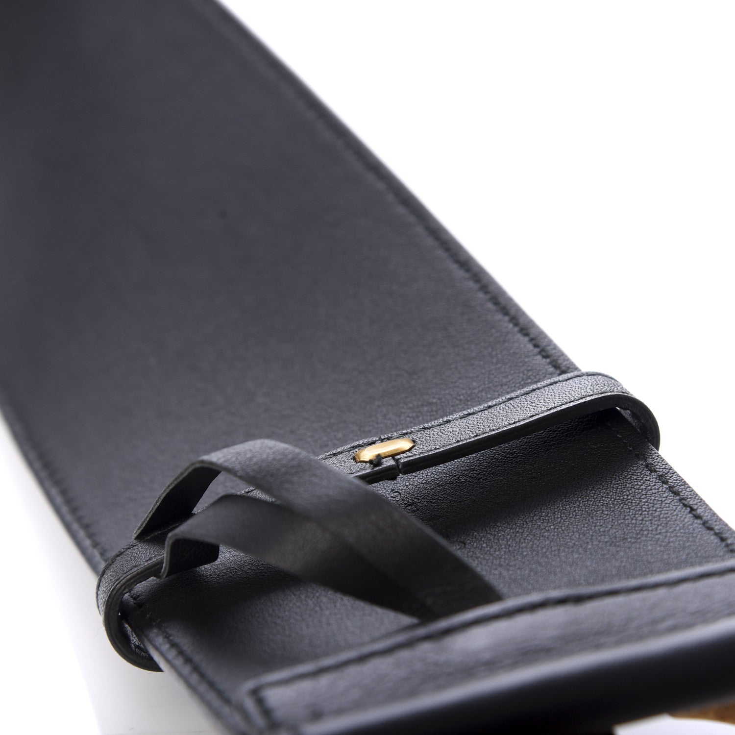 Gucci Moon Calfskin Pearl Double G 70mm Belt 90 36 Black Cream 5 of 7