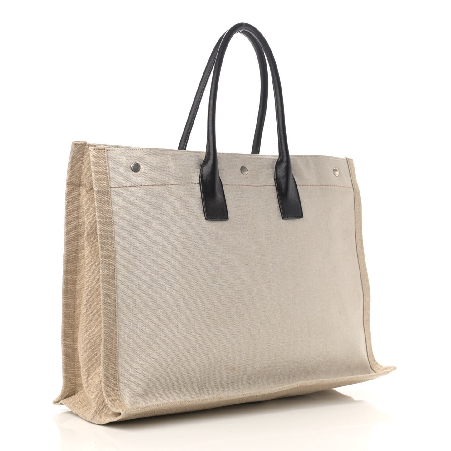 Linen Calfskin Rive Gauche Tote Optic White