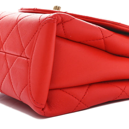 Chanel Lambskin Quilted Small Trendy Spirit Top Handle Bag Red 10 of 10