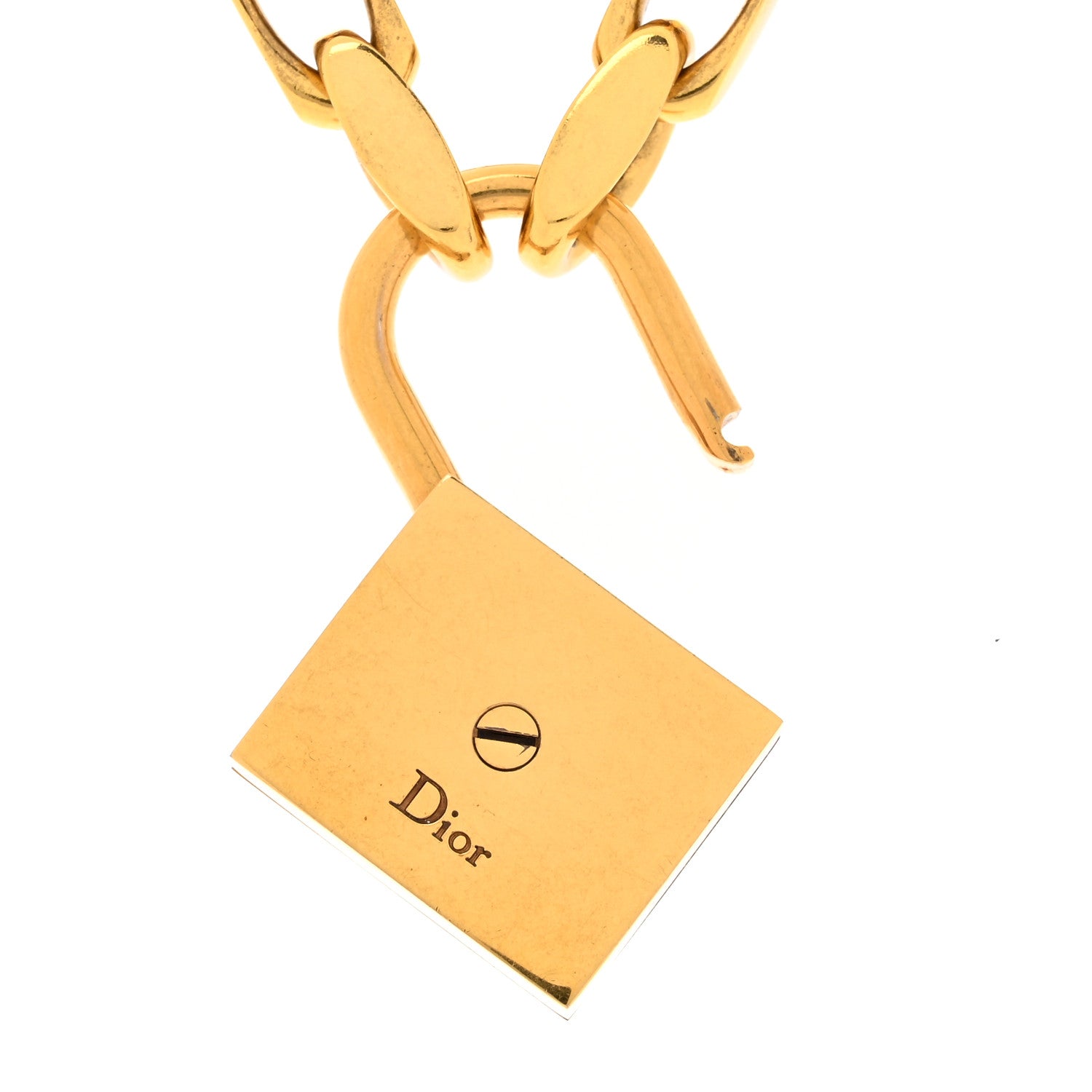Christian Dior Metal Lucky Locket Choker Necklace Aged Gold 4 of 5