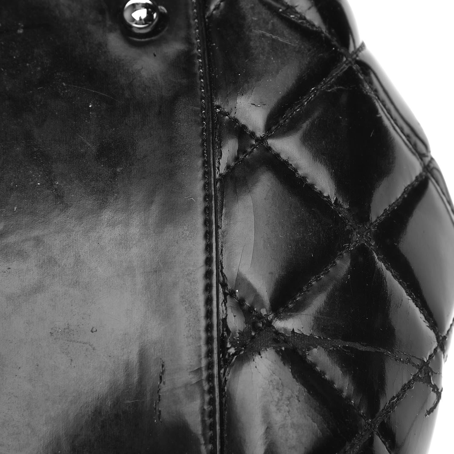 Chanel Vinyl Quilted Mademoiselle Accordion Flap Black 14 of 21