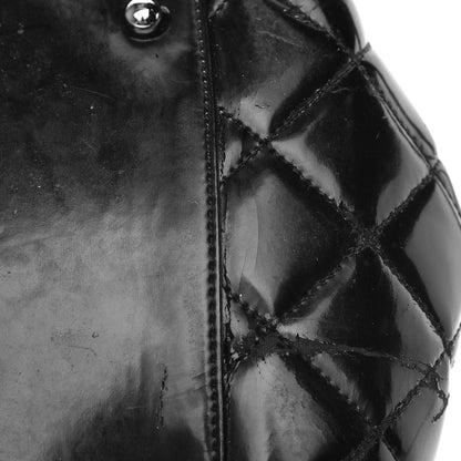Chanel Vinyl Quilted Mademoiselle Accordion Flap Black 14 of 21
