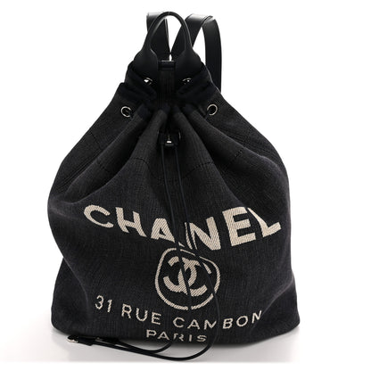 Chanel Canvas Large Deauville Backpack Denim Blue 1 of 15
