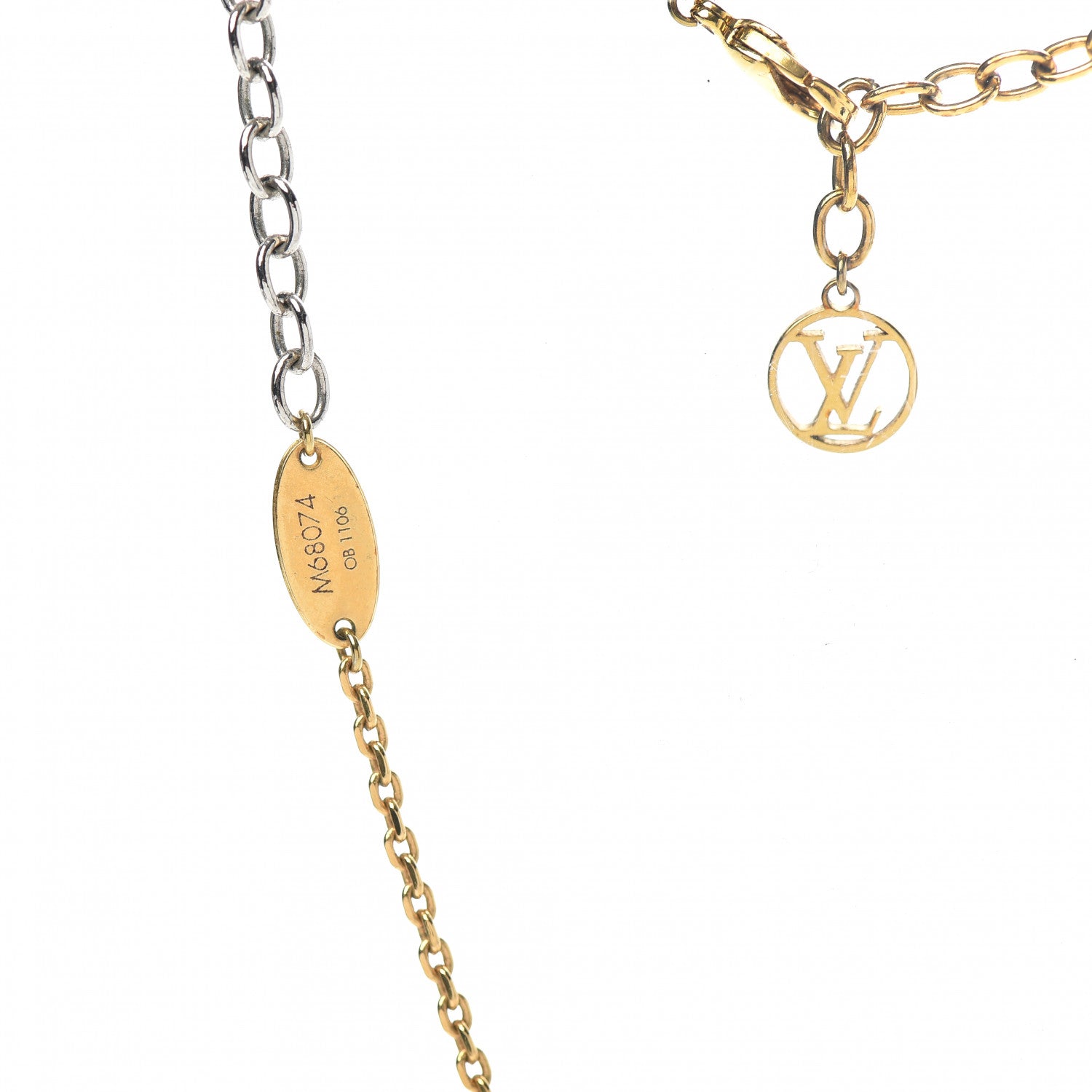 Louis Vuitton Logomania Necklace Silver Gold 5 of 5