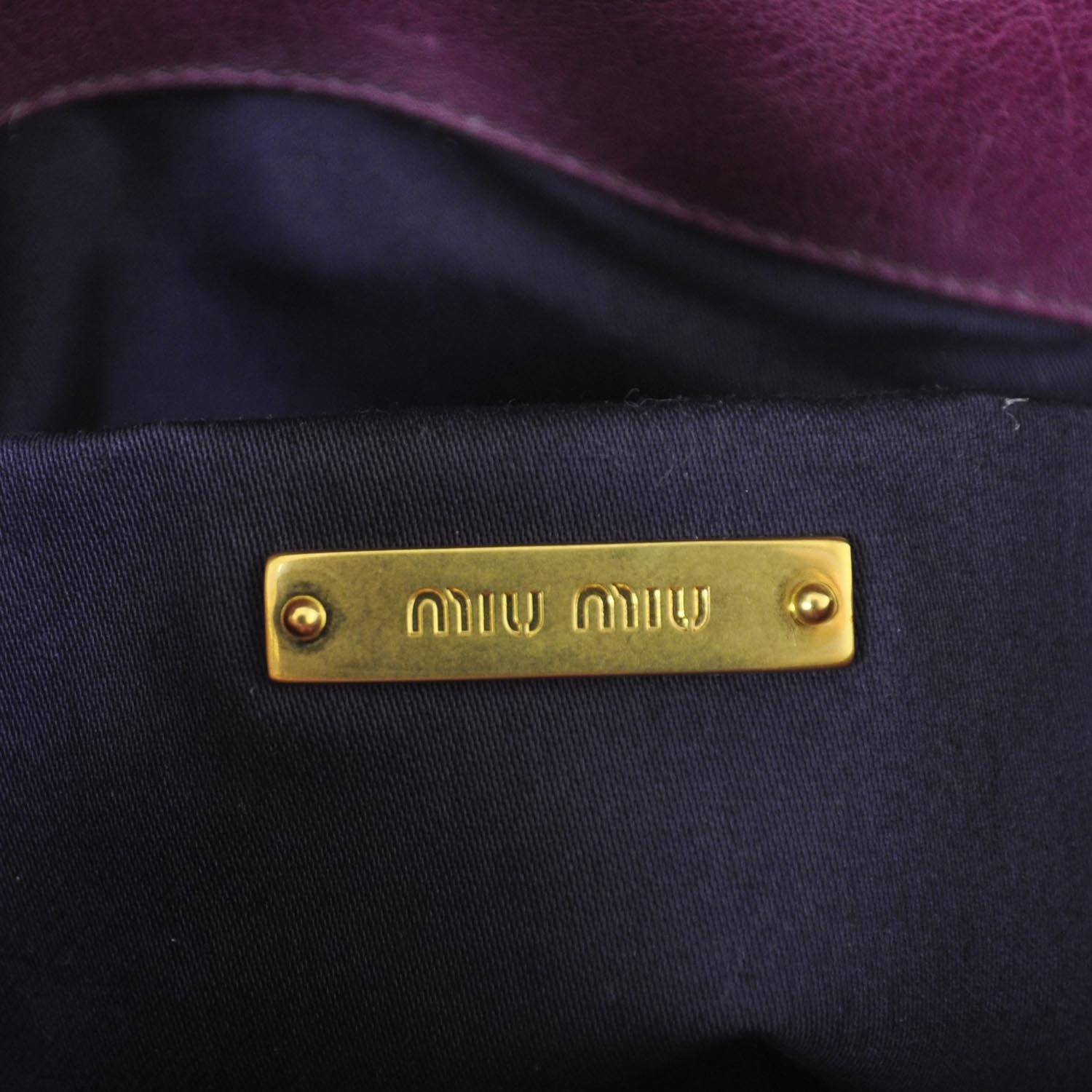 Miu Miu Vitello Lux Mini Bow Bag Fuchsia 8 of 8
