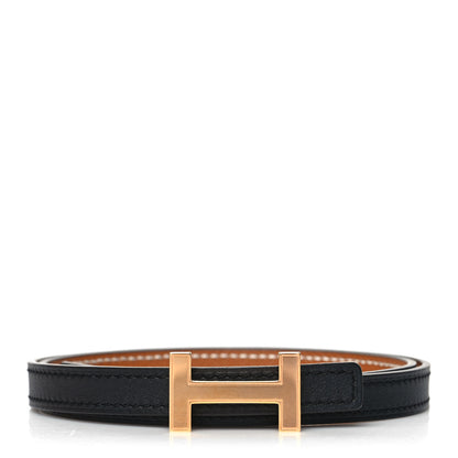 Hermes Swift Epsom 13mm Focus Belt 65 Black Gold 1 of 6