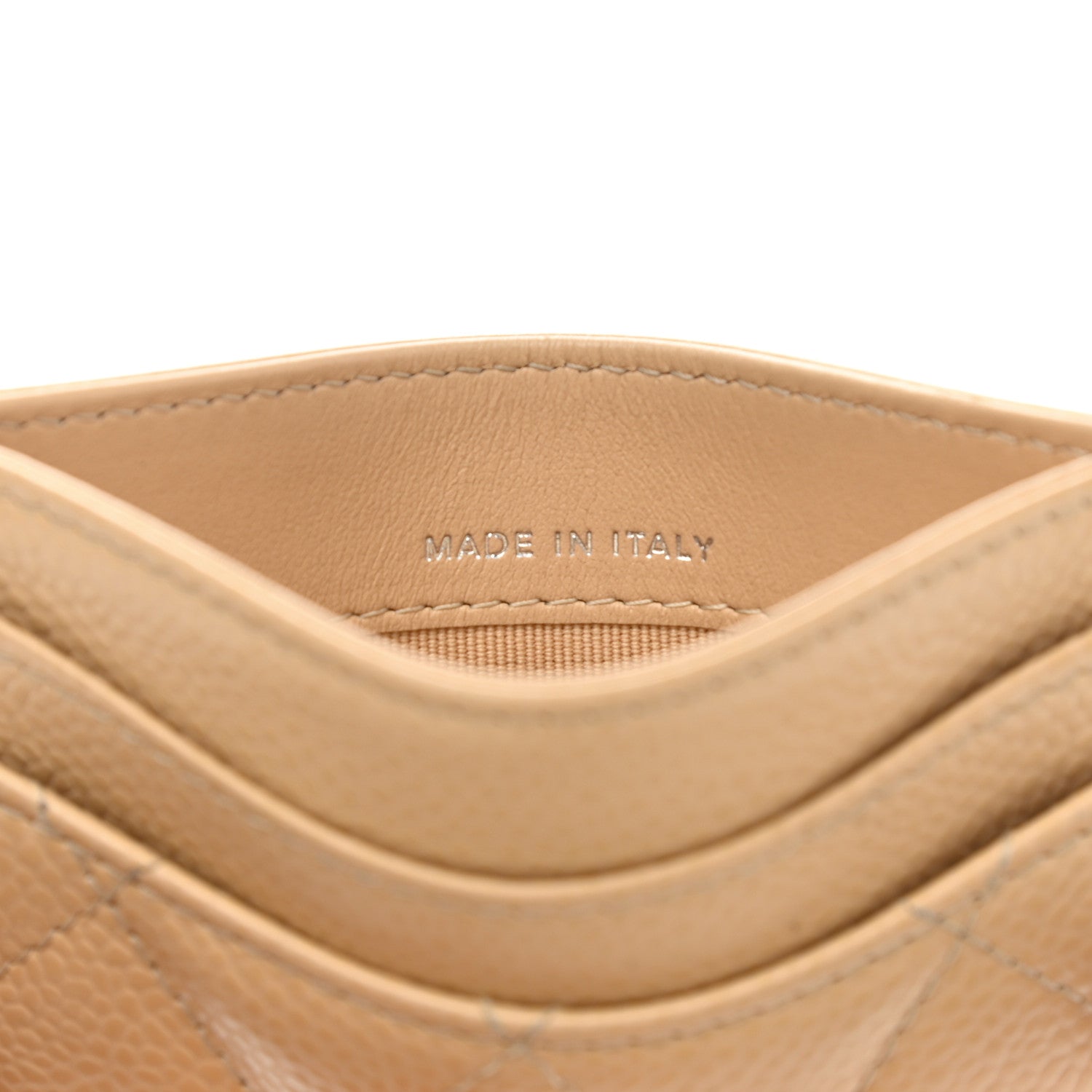 Chanel Caviar Quilted Card Holder Beige 7 of 9