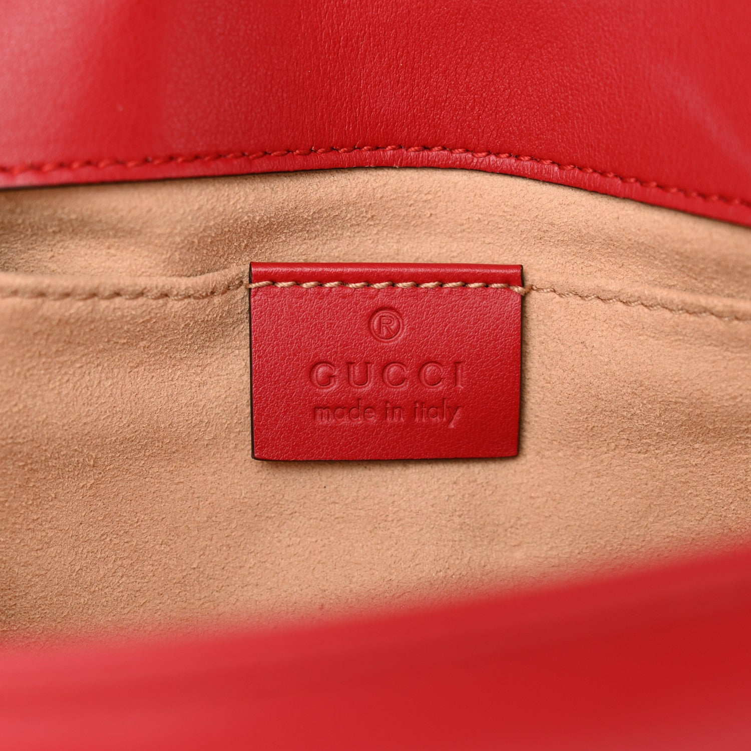 Gucci Calfskin Matelasse Mini GG Marmont Shoulder Bag Hibiscus Red 6 of 12