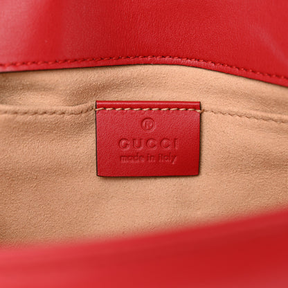 Gucci Calfskin Matelasse Mini GG Marmont Shoulder Bag Hibiscus Red 6 of 12