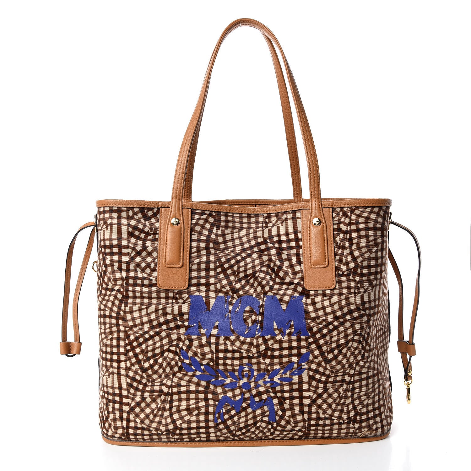 MCM Visetos Medium Liz Reversible Shopper Tote Cognac 6 of 17