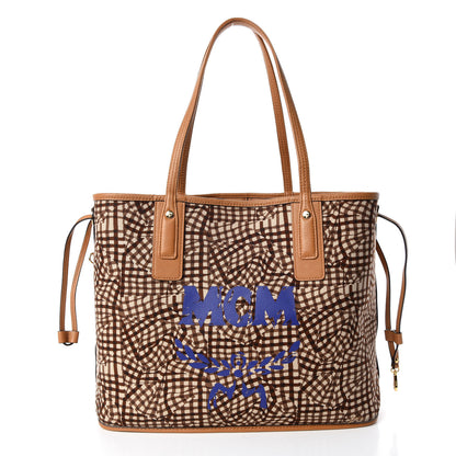 MCM Visetos Medium Liz Reversible Shopper Tote Cognac 6 of 17